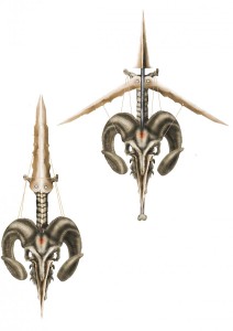 concept art, crossbow and swort in 1